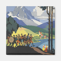 Vintages Reise-Plakat Österreichs Magnete