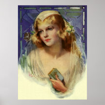 Vintages Religions-Christentum, Braut-Bibel-Buch Posterdrucke