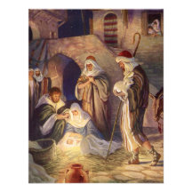 Vintages religiöses Weihnachten, Nativity-Weisen W Ankündigung
