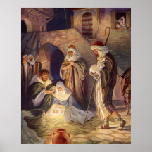Vintages religiöses Weihnachten, Nativity-Weisen W Plakat