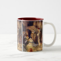 Vintages religiöses Weihnachten, Nativity-Weisen W Teehaferl