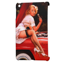 Vintages Retro Gil Elvgren Auto-Mechanikerpinup-Mä