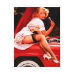 Vintages Retro Gil Elvgren Auto-Mechanikerpinup-Mä Gespannter Galerie Druck