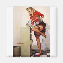 Vintages Retro Gil Elvgren Büropinup-Mädchen Magnete