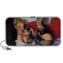 Vintages Retro Gil Elvgren TelefonPinupmädchen Reise Lautsprecher