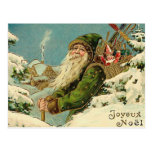Vintages Sankt- - Joyeux-Weihnachten postkarten