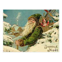 Vintages Sankt- - Joyeux-Weihnachten Postkarten
