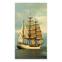 Vintages Schiffs-Segelboot Visitenkarte