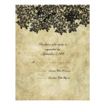 Vintages schwarzes Blumenhochzeit UAWG Individuelle Ankündigskarten