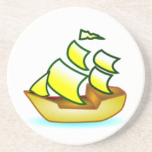 Vintages Segelboot Bierdeckel