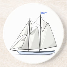 Vintages Segelboot Getränke Untersetzer
