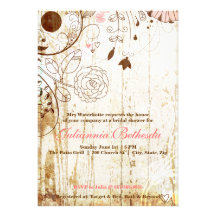 Vintages Shabby Chic-BlumenBrautparty laden ein Einladungskarte