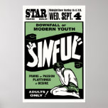 Vintages "Sinful" Film-Plakat