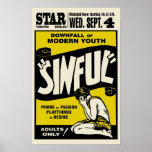Vintages "Sinful" Film-Plakat