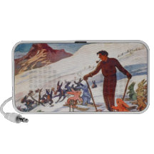 Vintages Ski-Plakat, Arlberg, St. Anton Reise Speaker