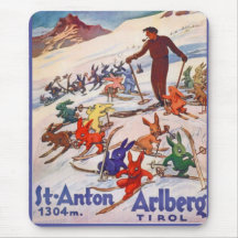 Vintages Ski-Plakat, Arlberg, St. Anton Mauspad