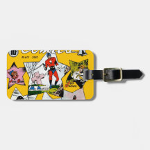 Vintages Superheld-Comic Adress Schild