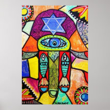 Vintages Tapastry Hamsa Plakat