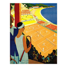 Vintages Tennis, Sport, Reise-Plakat, Monte Carlo Personalisierte Ankündigungen