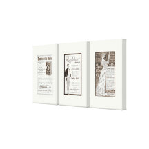 Vintages Triptychon von drei 1899 Anzeigen Gespannte Galeriedrucke