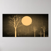Vintages Vollmond-Nachtplakat