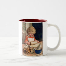 Vintages Weihnachten - Mädchen-Backen-Plätzchen Kaffeetasse