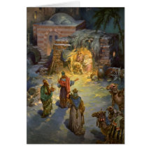 Vintages Weihnachten, Nativity, Besuchsweise-Kripp Karten