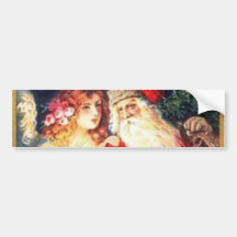 Vintages Weihnachten Sankt und Engel Autosticker