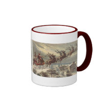 Vintages Weihnachten, viktorianischer Weihnachtsma Kaffee Tasse