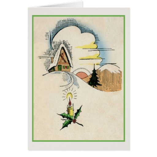 Vintages Weihnachtsklassisches Zeichnen Grußkarten