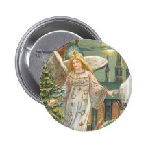 Vintages Weihnachtsviktorianischer Engels-Kirchen- Buttons
