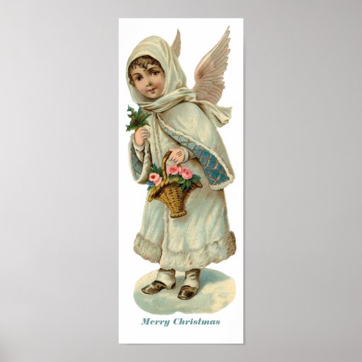 Vintages Weihnachtsviktorianisches Engels-Mädchen-