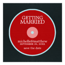 Vinylaufzeichnung, die Save the Date Wedding ist Individuelle Einladungskarten