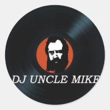 VINYLsatzes DES DJ-ONKEL-MIKE runde Aufkleber