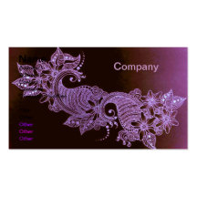 violettes Hennastrauch mehndi BlumenVisitenkarte