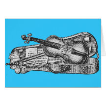 Violine mit Fall Grußkarten