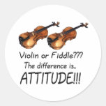 Violine oder Geige??? Runde Sticker