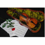 Violine und Rote Rose auf schwarzem Hintergrund Ausschnitte