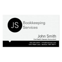 Visitenkarte des schwarzen Flecks Bookeeping/der B