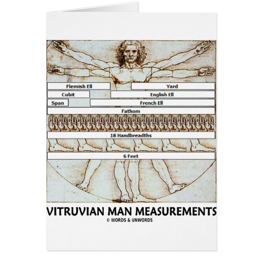 Vitruvian Mann-Maße Grußkarten