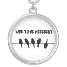 Vögel auf einem Draht - trauen Sie sich, unterschi Schmuck