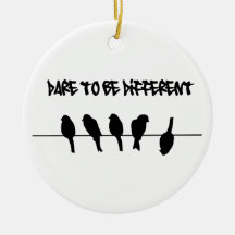 Vögel auf einem Draht - trauen Sie sich, unterschi Weihnachtsornament