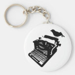 Vogel auf einer Schreibmaschine Keychain Schlüsselbänder