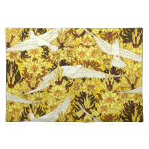 Vogel-Blumen-Kunst Nouveau Entwurfs-Element-Gewebe Tisch Set