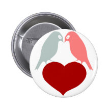 Vogel-Liebeherzen Button