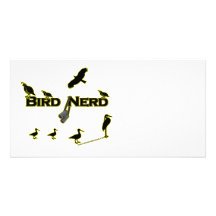 Vogel-Nerd-Silhouette Photo Karte