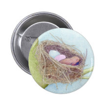 Vogel-Nest-Knopf Anstecknadel