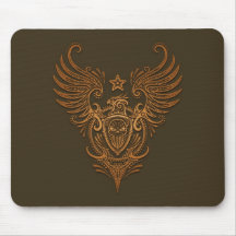 Vogel-u. Schild-Zuckerschädel (Braun) Mousepad