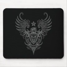Vogel-u. Schild-Zuckerschädel (dunkel) Mousepad
