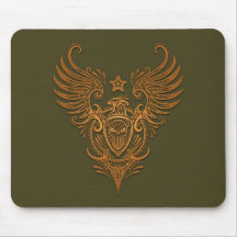 Vogel-u. Schild-Zuckerschädel (Grün) Mousepad